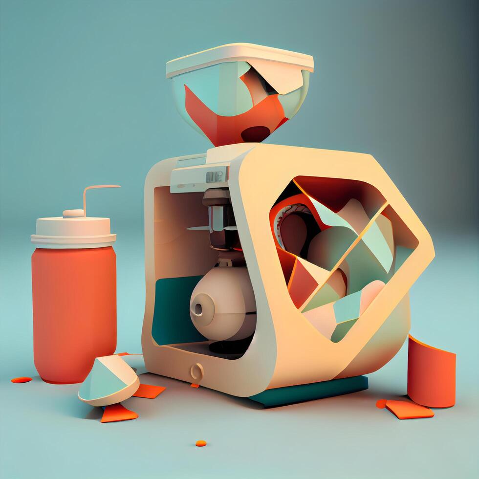 3d illustration of a golden trophy cup with gold and orange balls photo