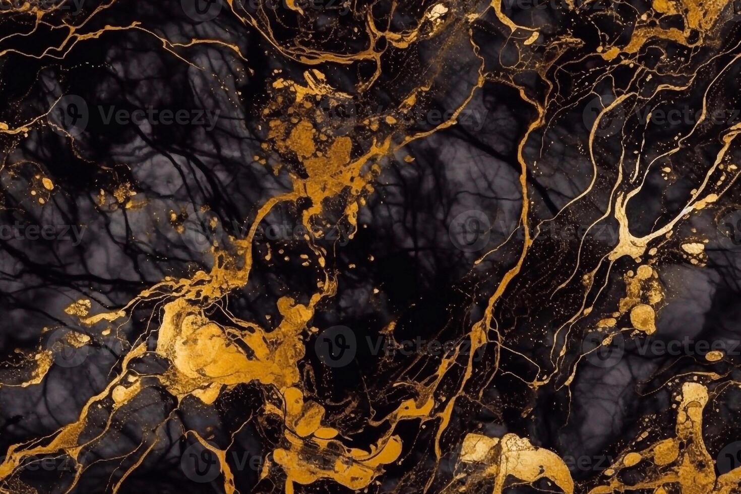 Beautiful black and gold marble seamless texture background. Abstract marbling frame 3d illustration. photo