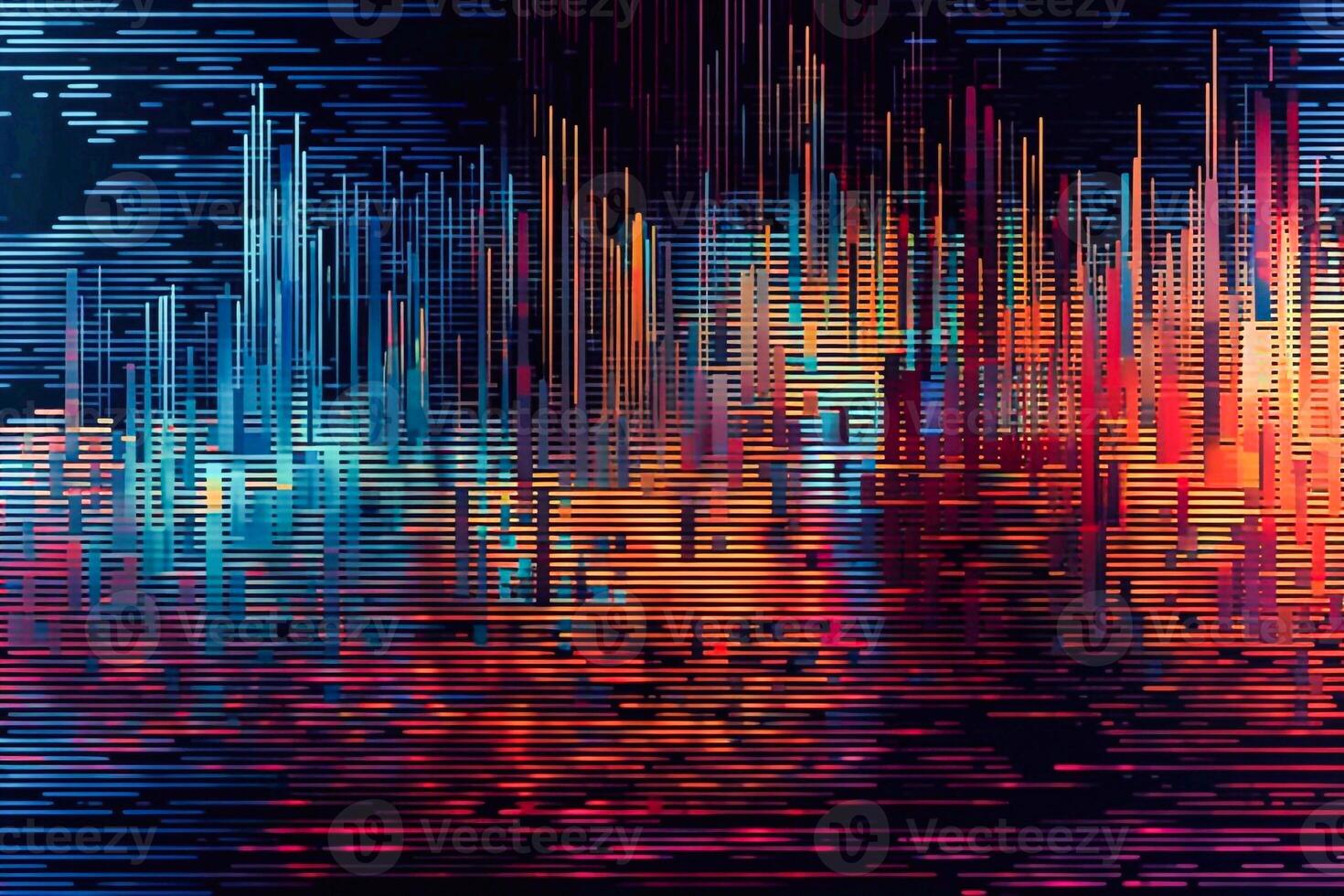 Static action radial glitch 3d illustration in a futuristic style. photo