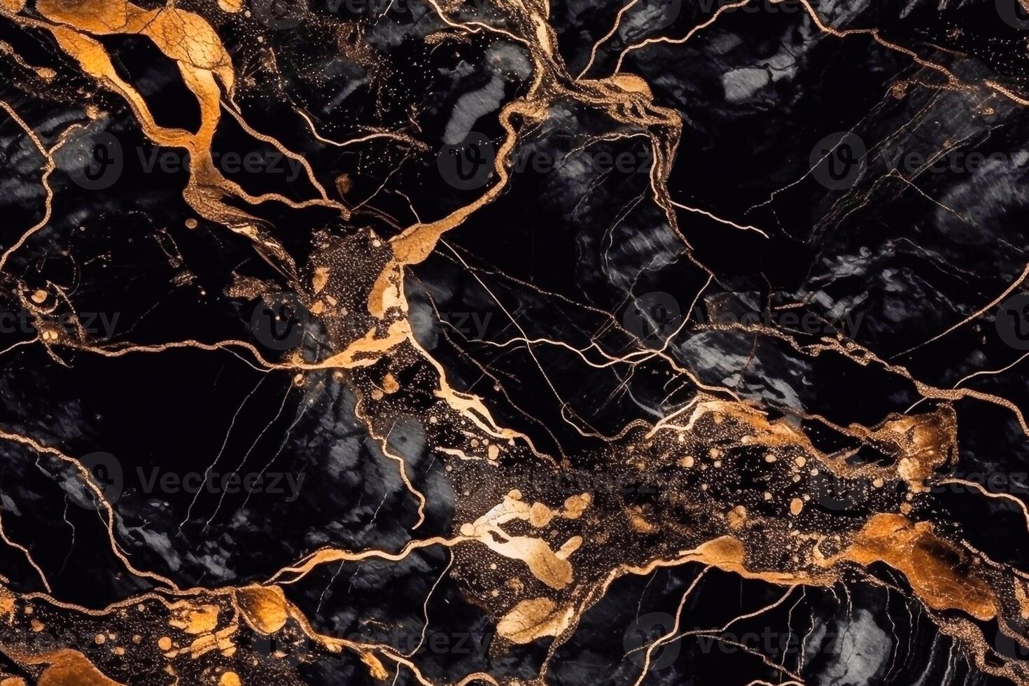 Stylish and elegant gold and black marble seamless texture. Abstract luxury marbling 3d illustration. photo