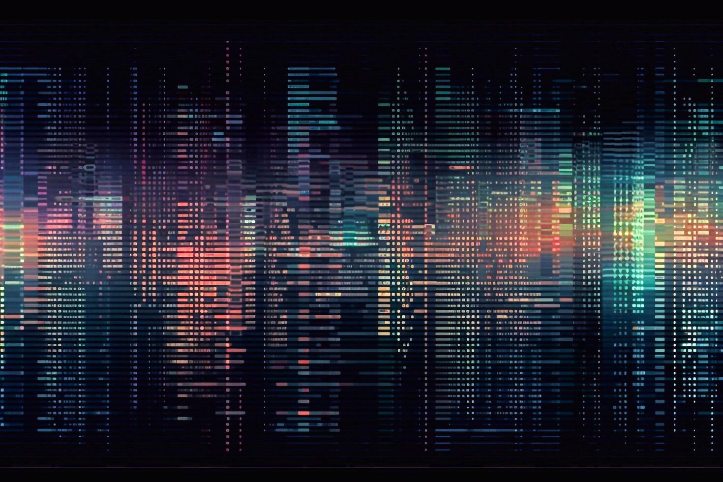 Futuristic glitch 3d illustration of technology style. photo