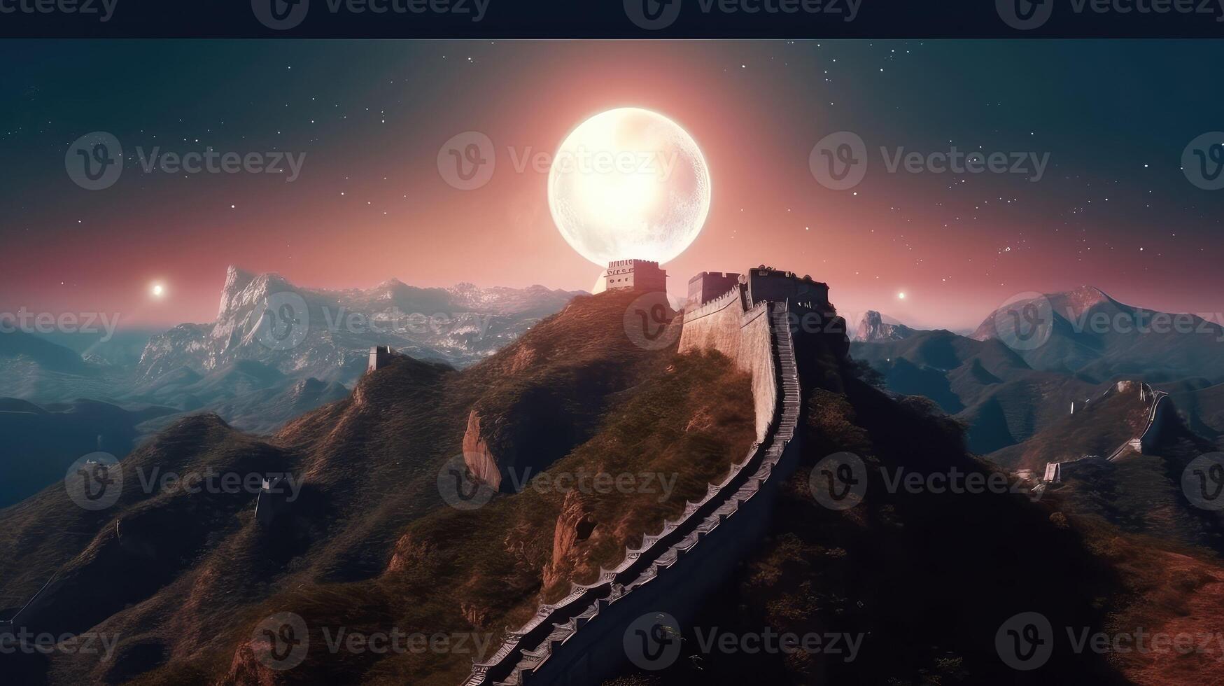 The Great Wall of China.. Created with photo