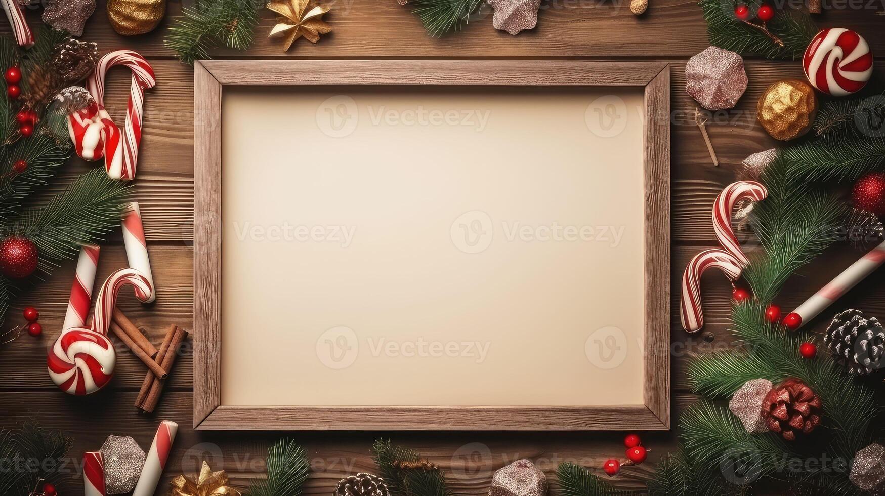 Empty boho style photo frame on wooden background. Isolated white light wood frame layout horizontal signage for artwork, lettering or logo. Copy space for site or banner.. Created with