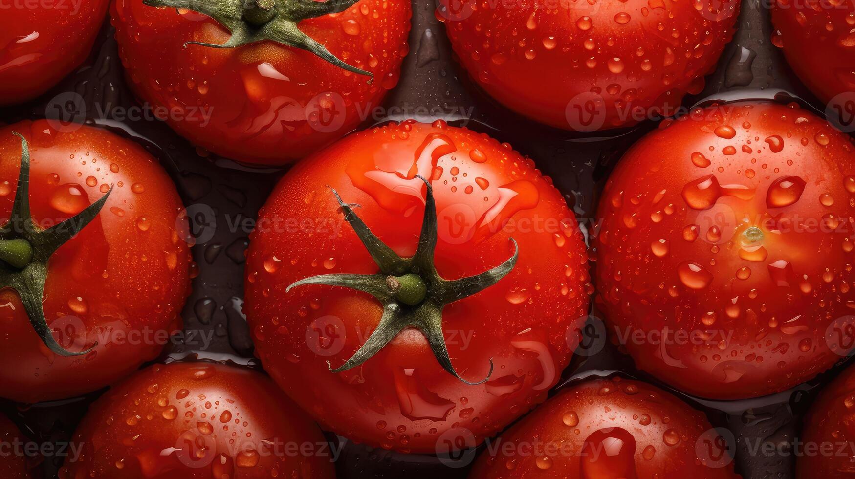 Tomatoes lying on a pile on top of each other, tomato texture. Selective focus.. Created with photo