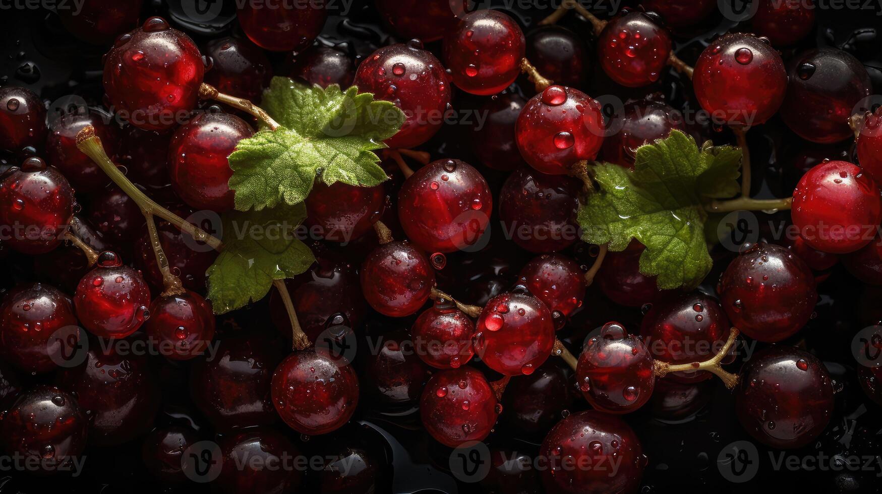 Texture of ripe red currant berries. Red currant natural background wallpaper banner. A lot of red berries of ripe currants. Farming concept, harvesting.. Created with photo