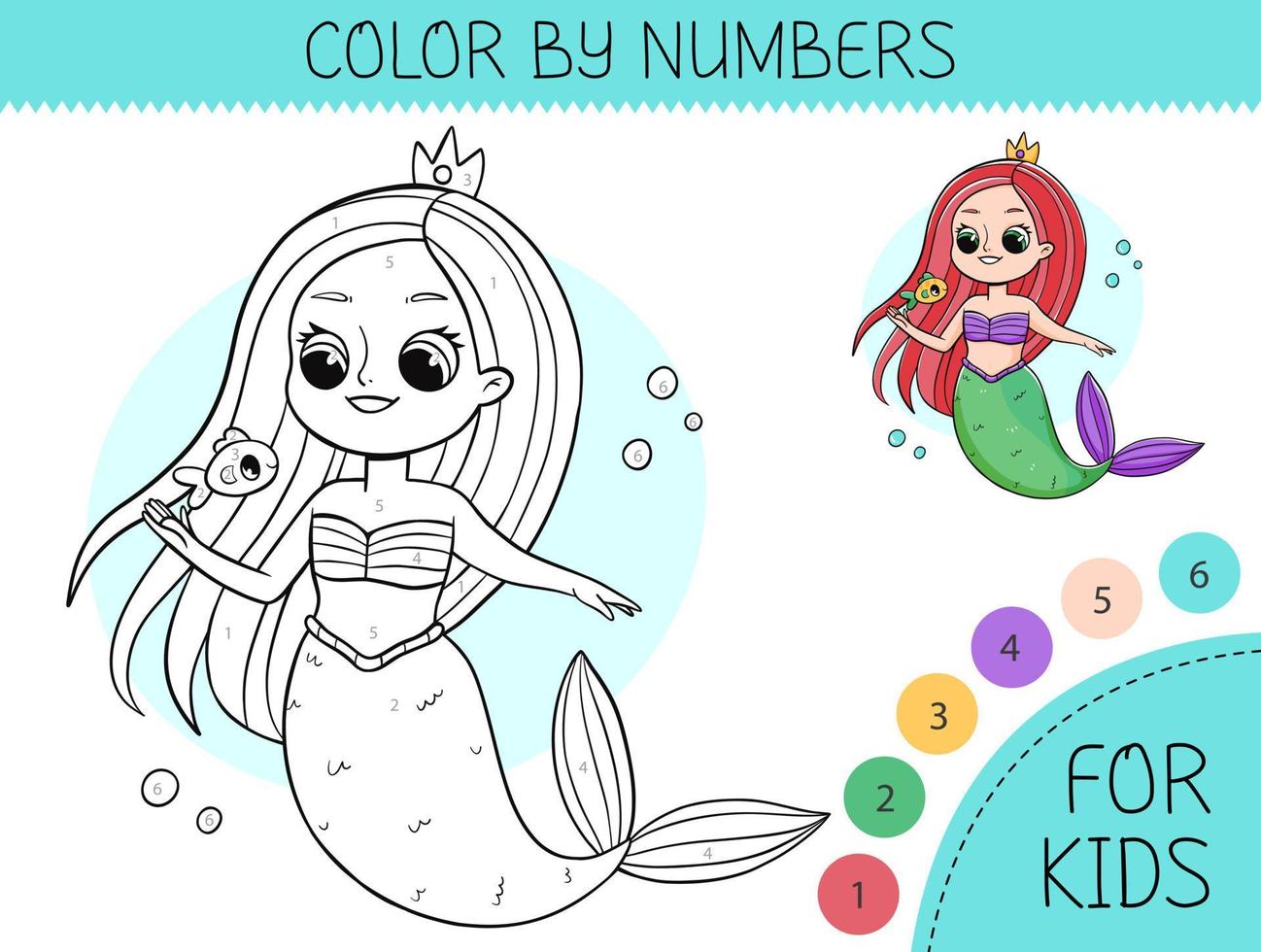 cute cartoon mermaids coloring pages