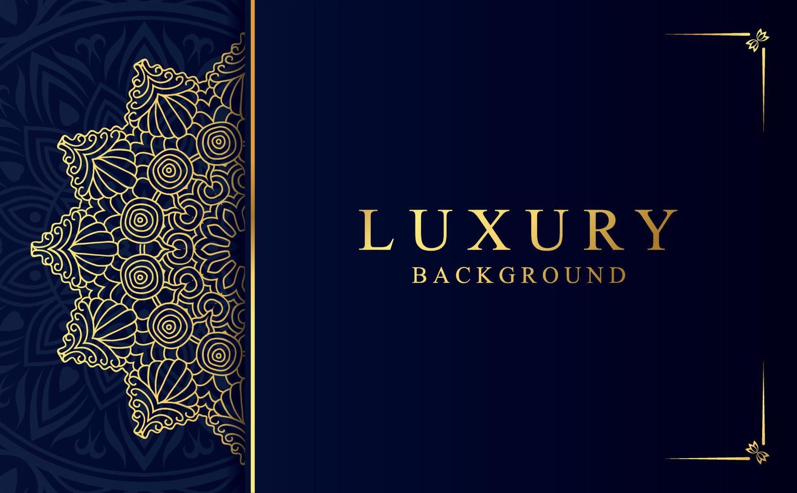 Luxury mandala background in gold color vector