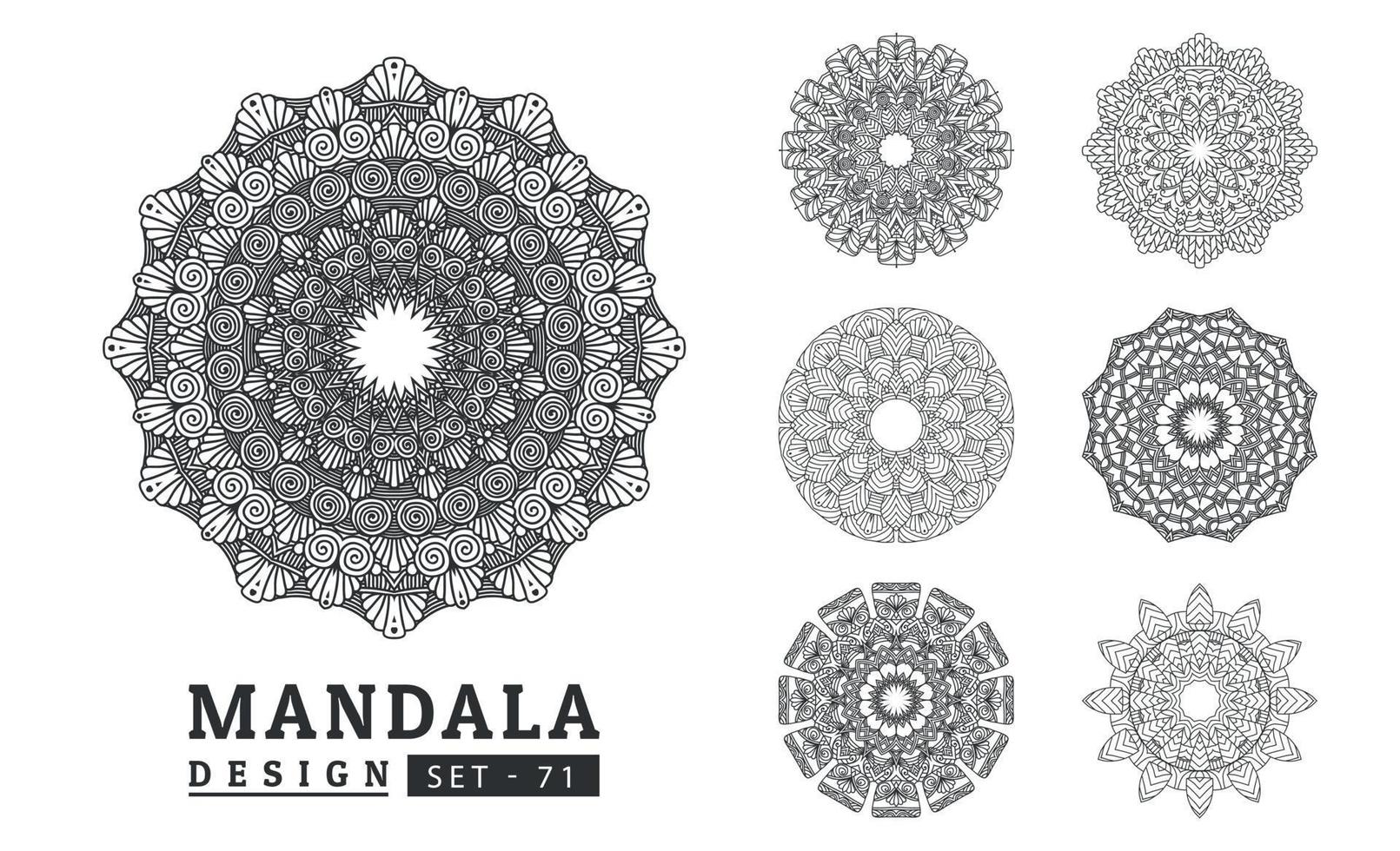 Mandala background design set vector illustration