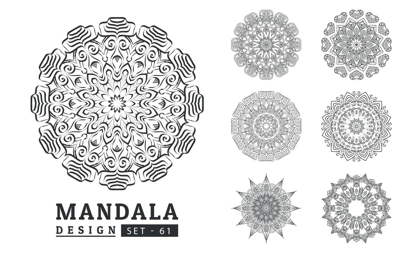 Flower Mandala background design set vector illustration