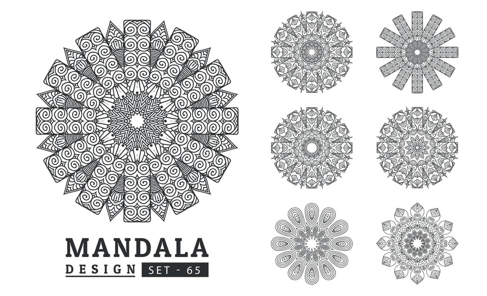 Mandala background design set vector illustration