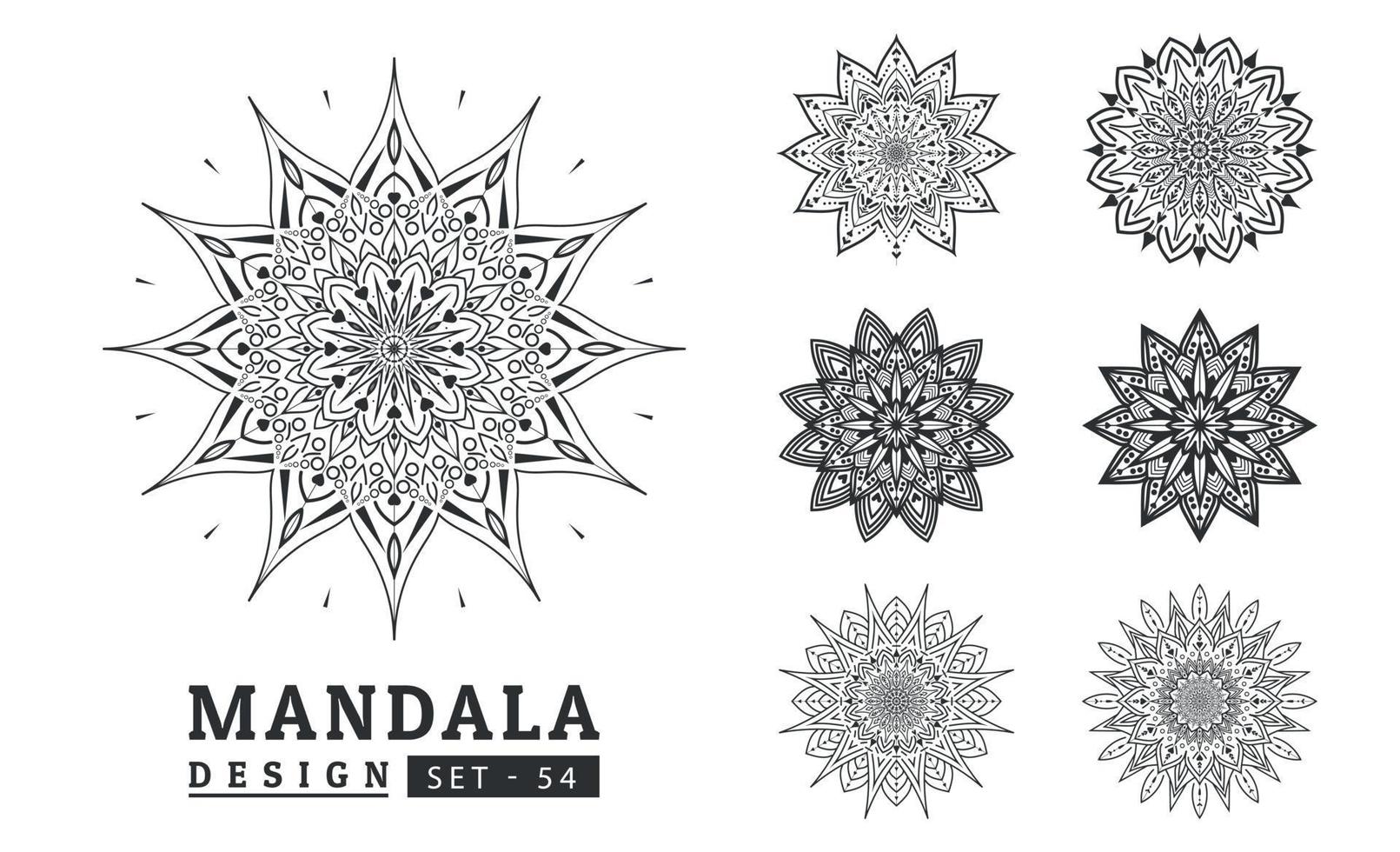 Flower Mandala background design set vector illustration