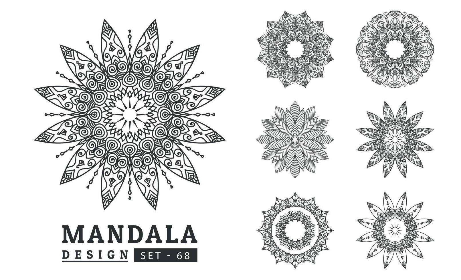 Mandala background design set vector illustration
