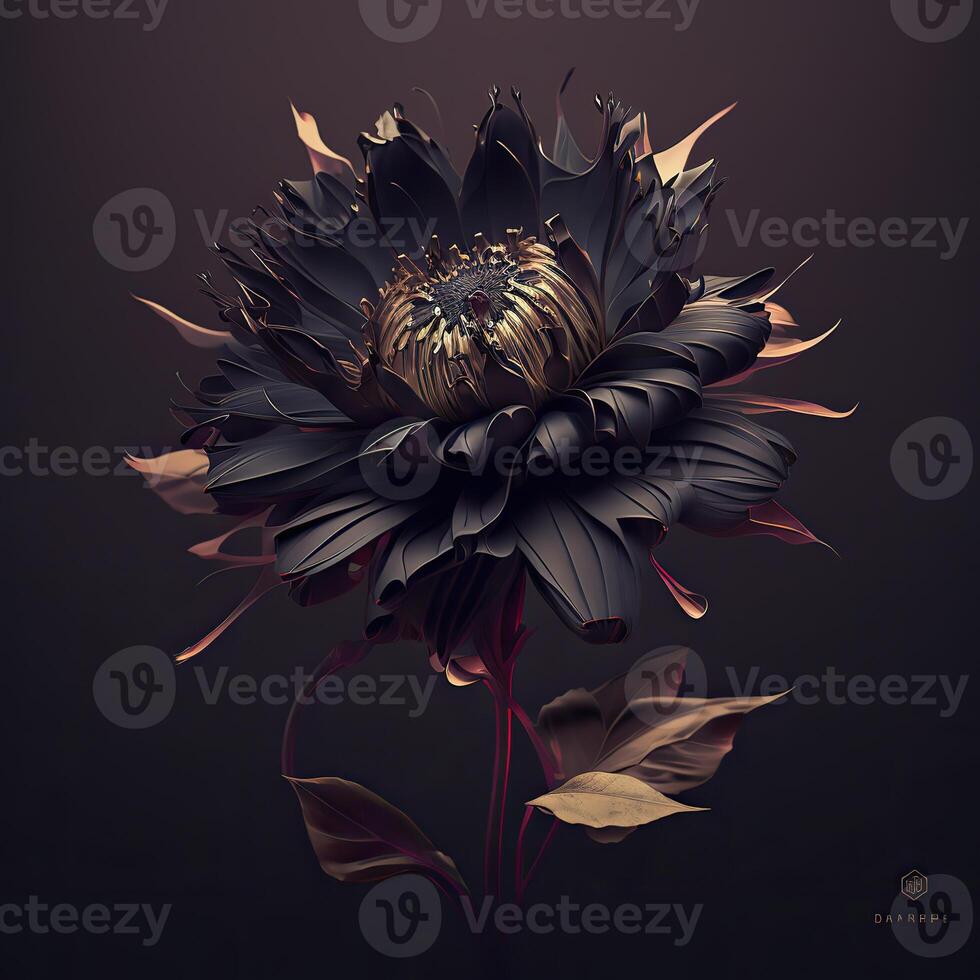 . . Macro shot of dark moody botanical flower. Can be used for graphic design or home decoration. Graphic Art photo