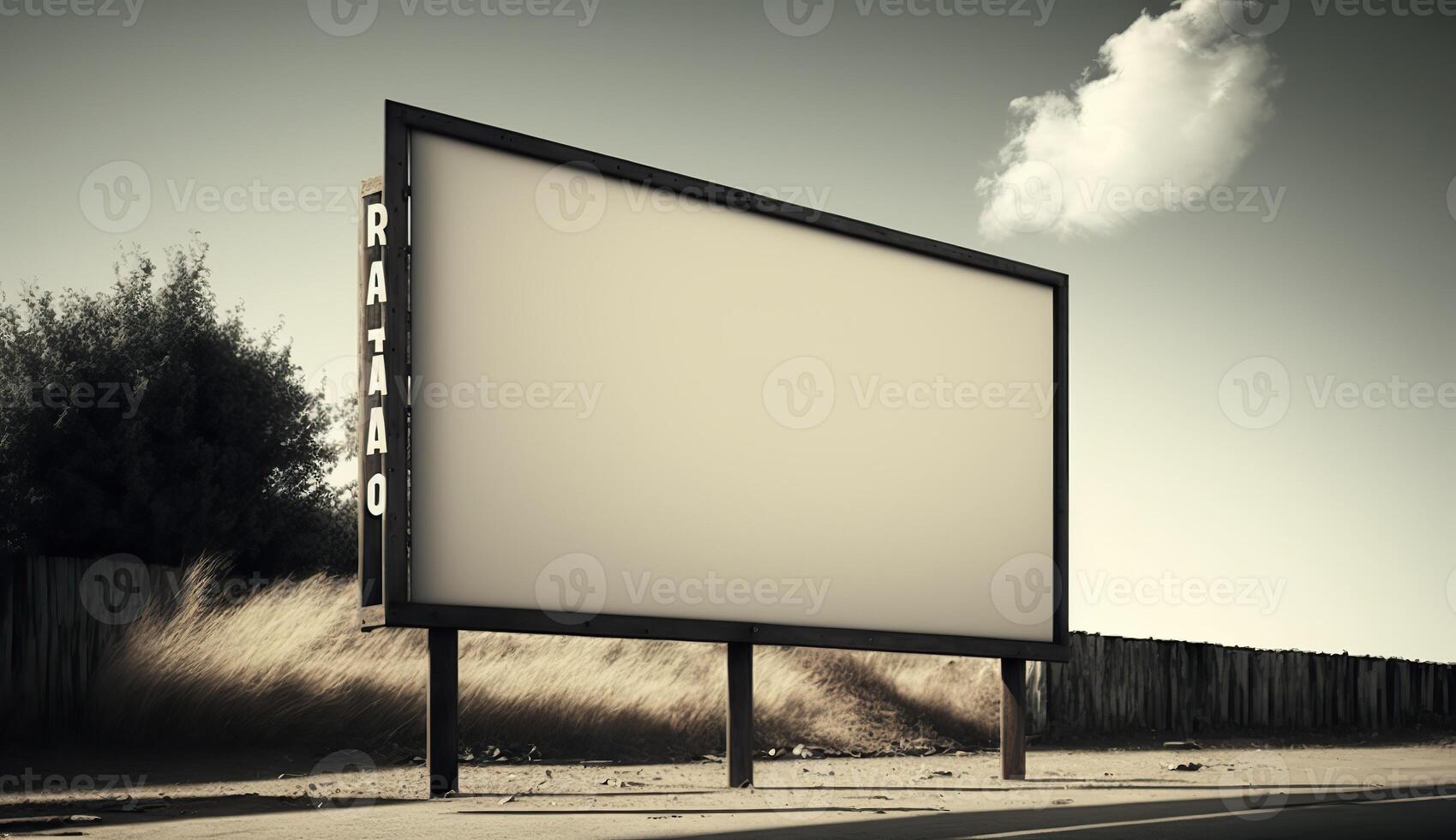 . . Highway road big billboard mock up canvas. Can be used for graphic design or marketing. Photo realistic Graphic Art