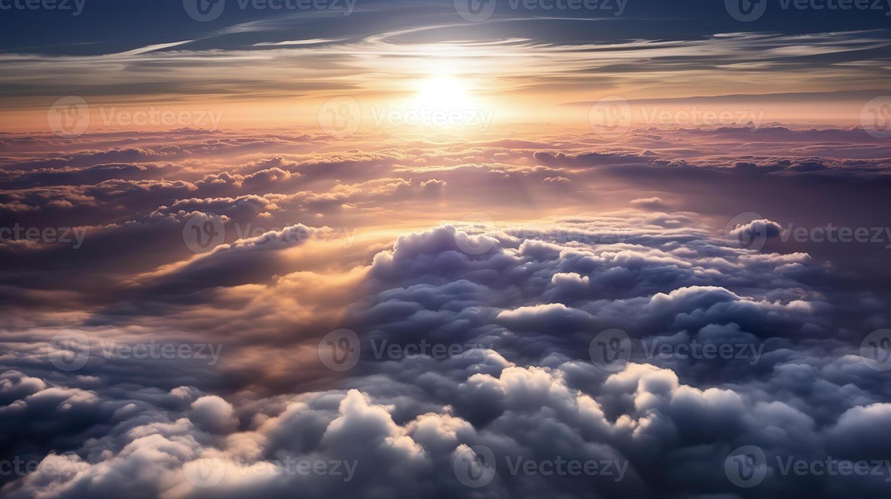 . . Photo of close clouds sky top of the skyline. Photography from the plane. Graphic Art
