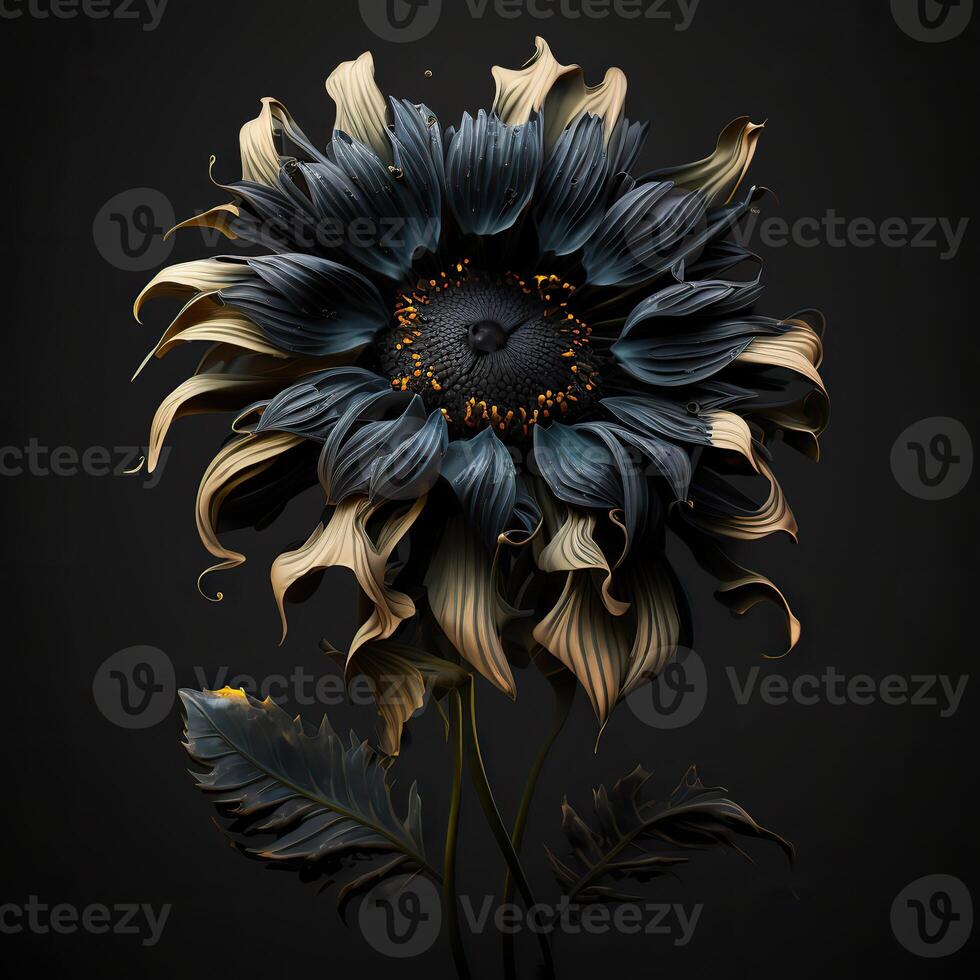 . . Macro shot of dark moody botanical flower. Can be used for graphic design or home decoration. Graphic Art photo