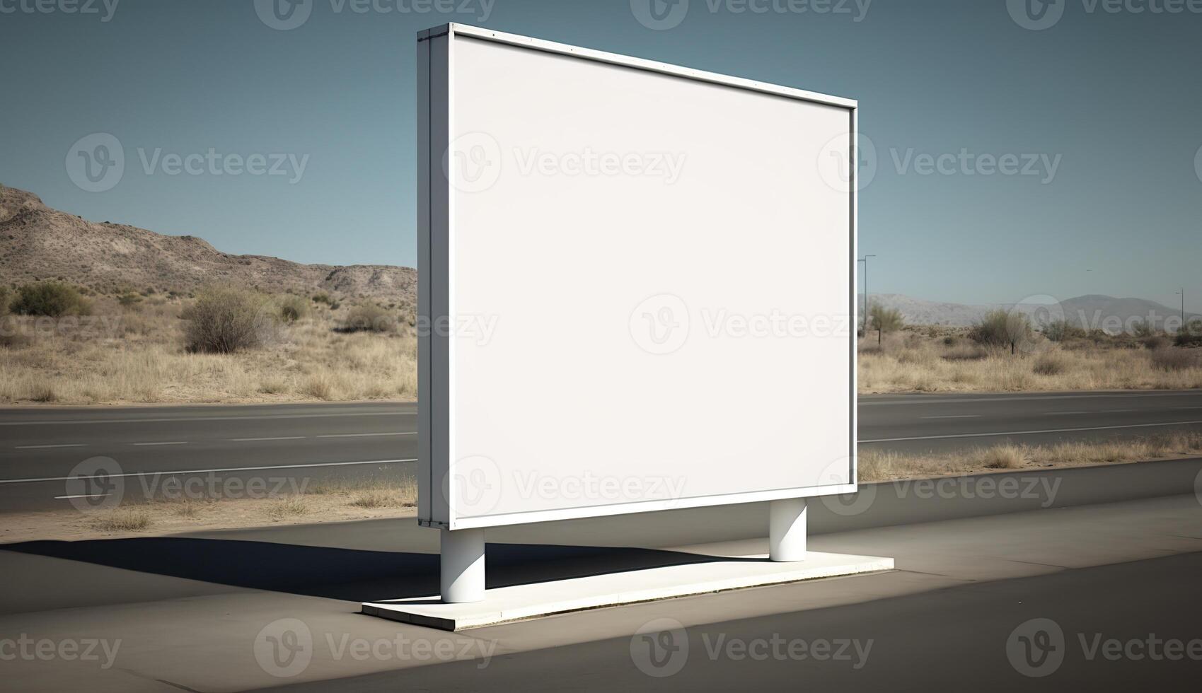 . . Highway road big billboard mock up canvas. Can be used for graphic design or marketing. Photo realistic Graphic Art