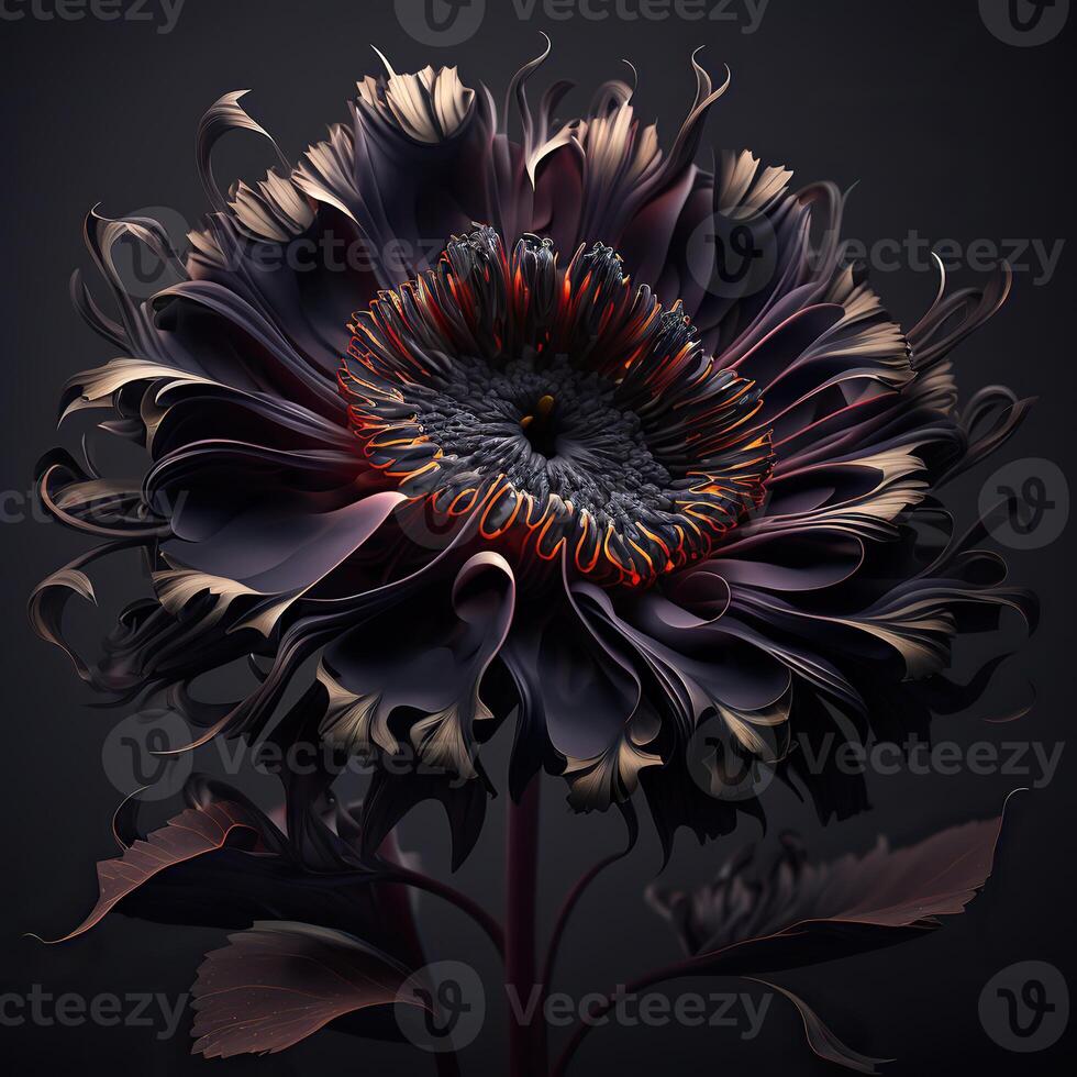 . . Macro shot of dark moody botanical flower. Can be used for graphic design or home decoration. Graphic Art photo