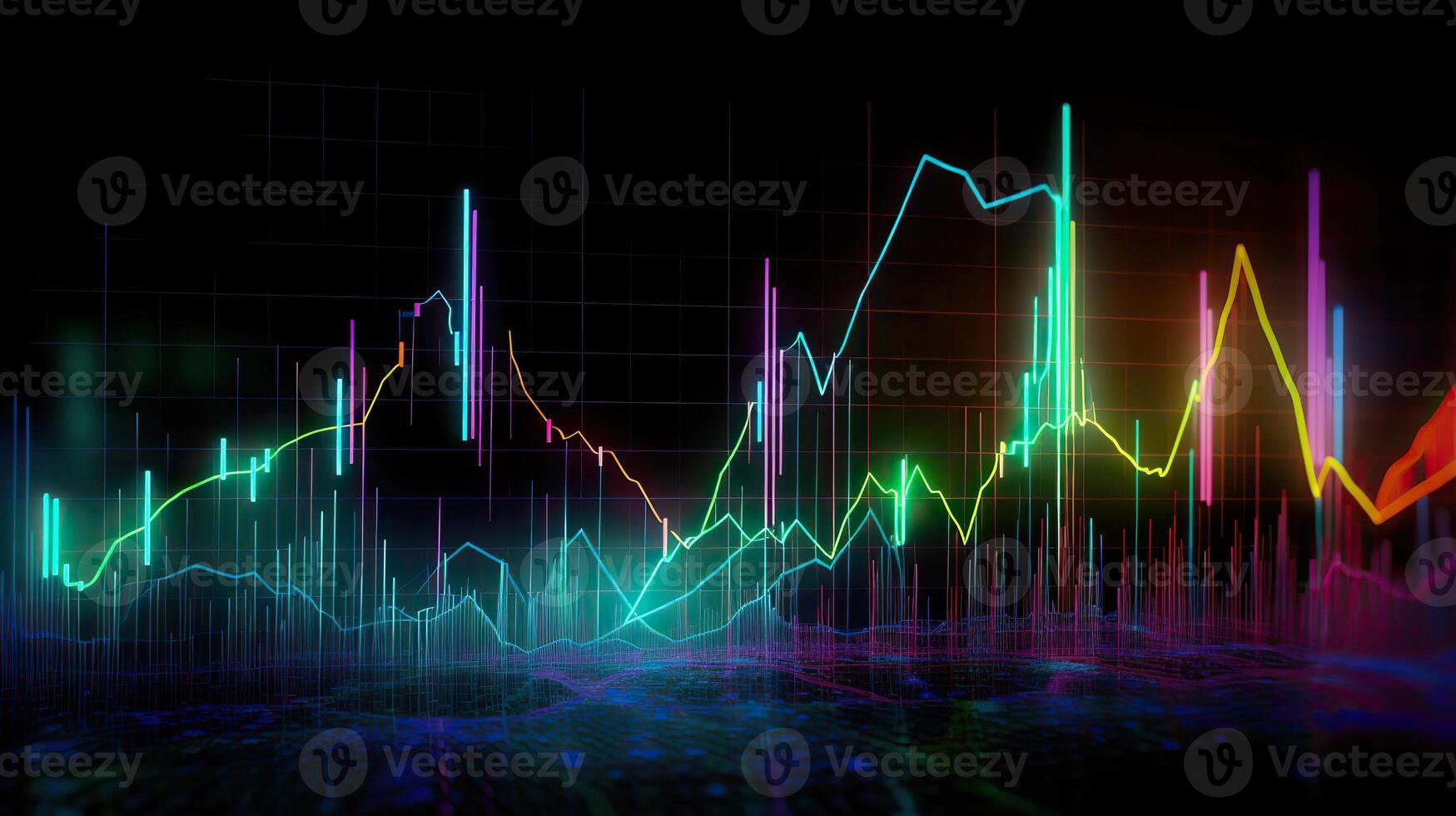 ai generado. ai generativo. Finanzas valores forex grafico márketing dinero tendencia volumen ingresos Vamos arriba y abajo. lata ser usado para ilustración de análisis Finanzas declaraciones. gráfico Arte foto