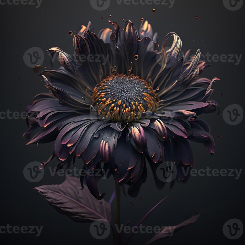 . . Macro shot of dark moody botanical flower. Can be used for graphic design or home decoration. Graphic Art photo