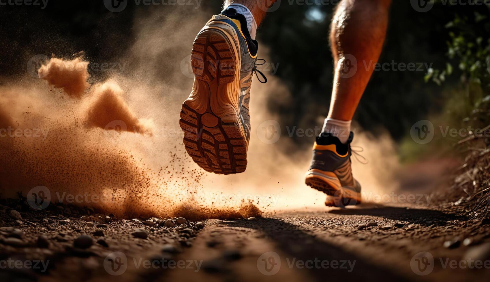. . Photo shot realistic of running jogging walking person in the urban city park. Outdoor adventure sport vibe. Graphic Art
