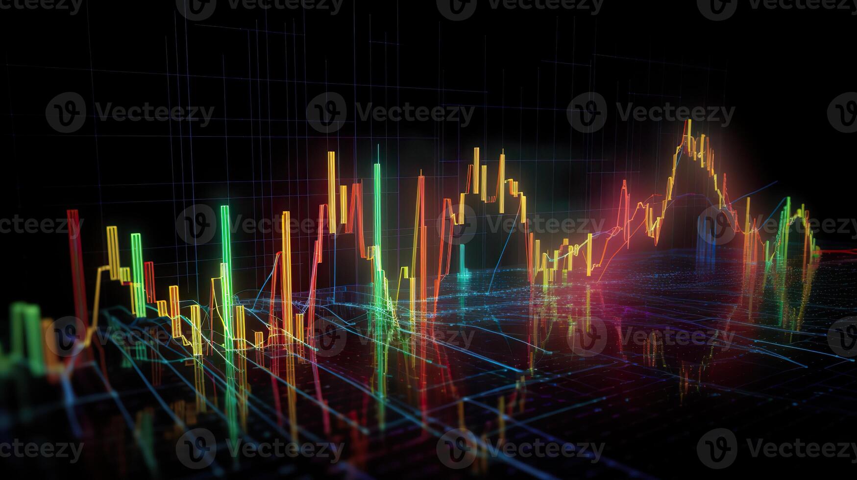 ai generado. ai generativo. Finanzas valores forex grafico márketing dinero tendencia volumen ingresos Vamos arriba y abajo. lata ser usado para ilustración de análisis Finanzas declaraciones. gráfico Arte foto