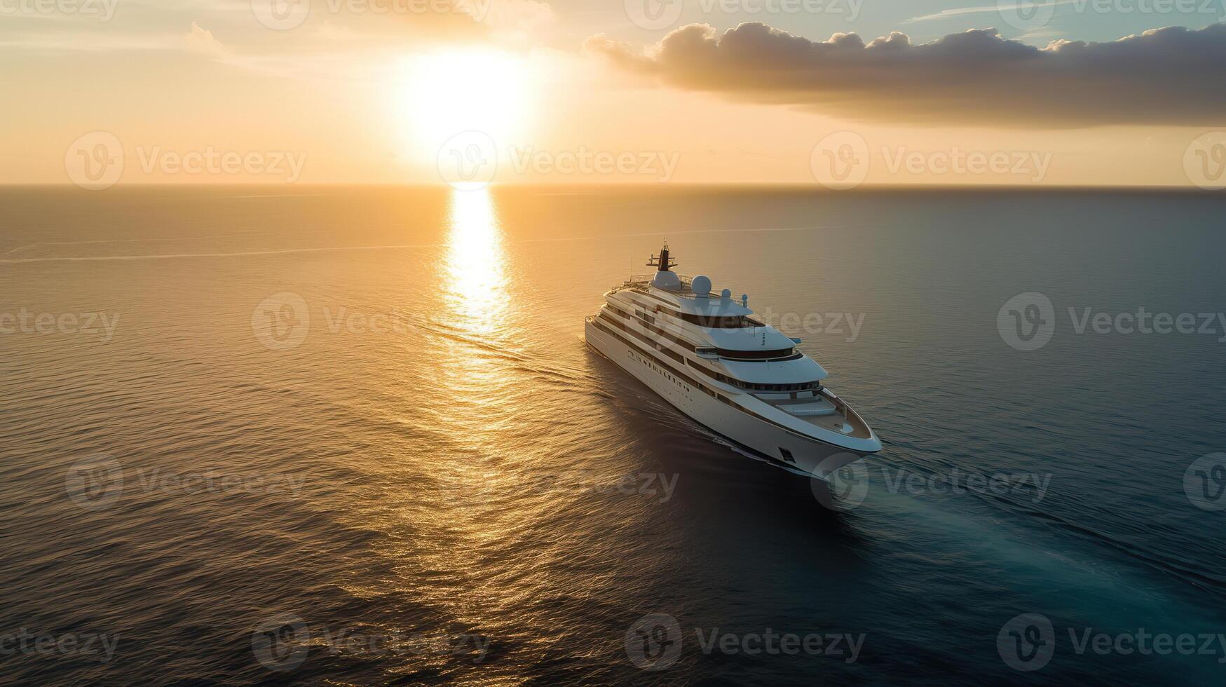 ai generado. ai generativo. foto fotografía Disparo aéreo desde zumbido. lujo grande barco yate. crucero aventuras vacaciones onda. lata ser usado para promoviendo diseño agencia. gráfico Arte