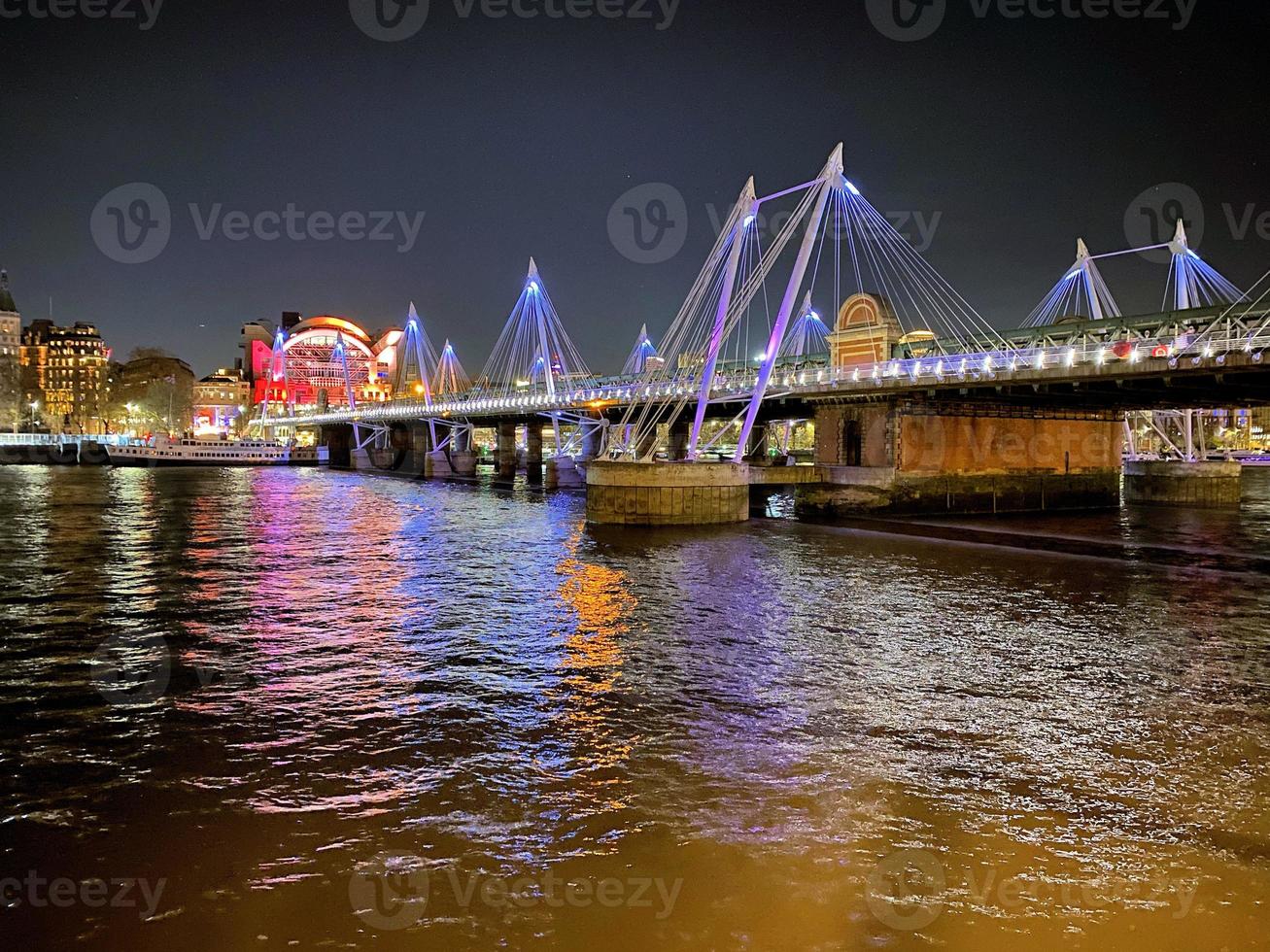 A view of the River Thames at night in September 2022 photo