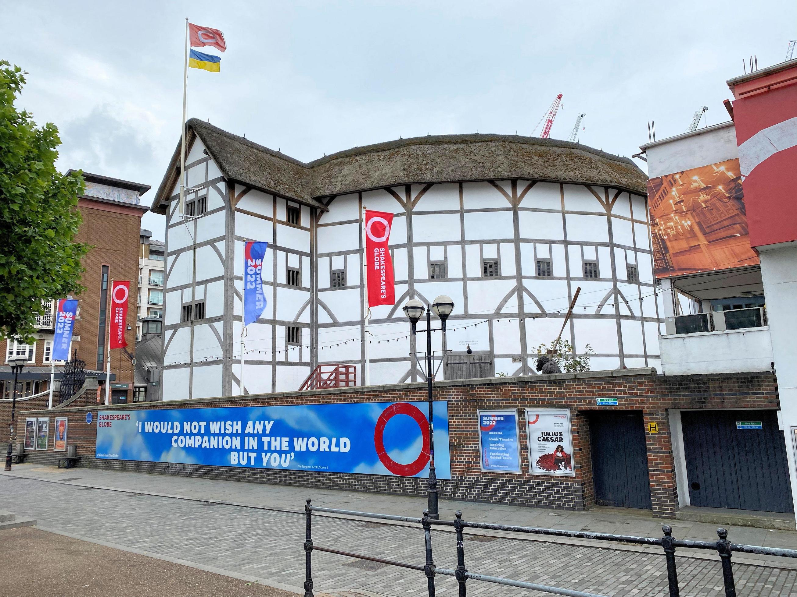 London in the UK in June 2022. A view of the Globe Theater in London