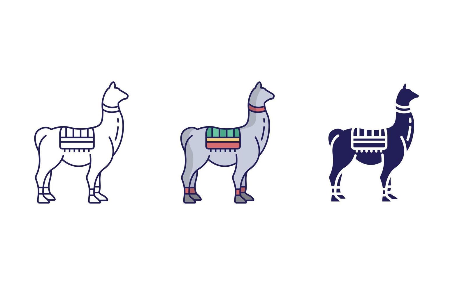 Outline Llama vector icon