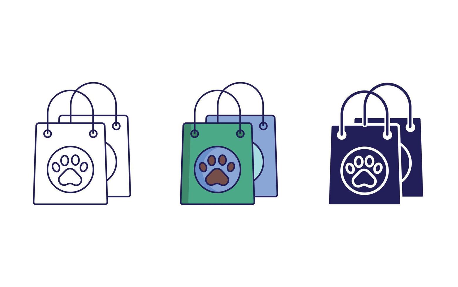 mascota compras vector icono