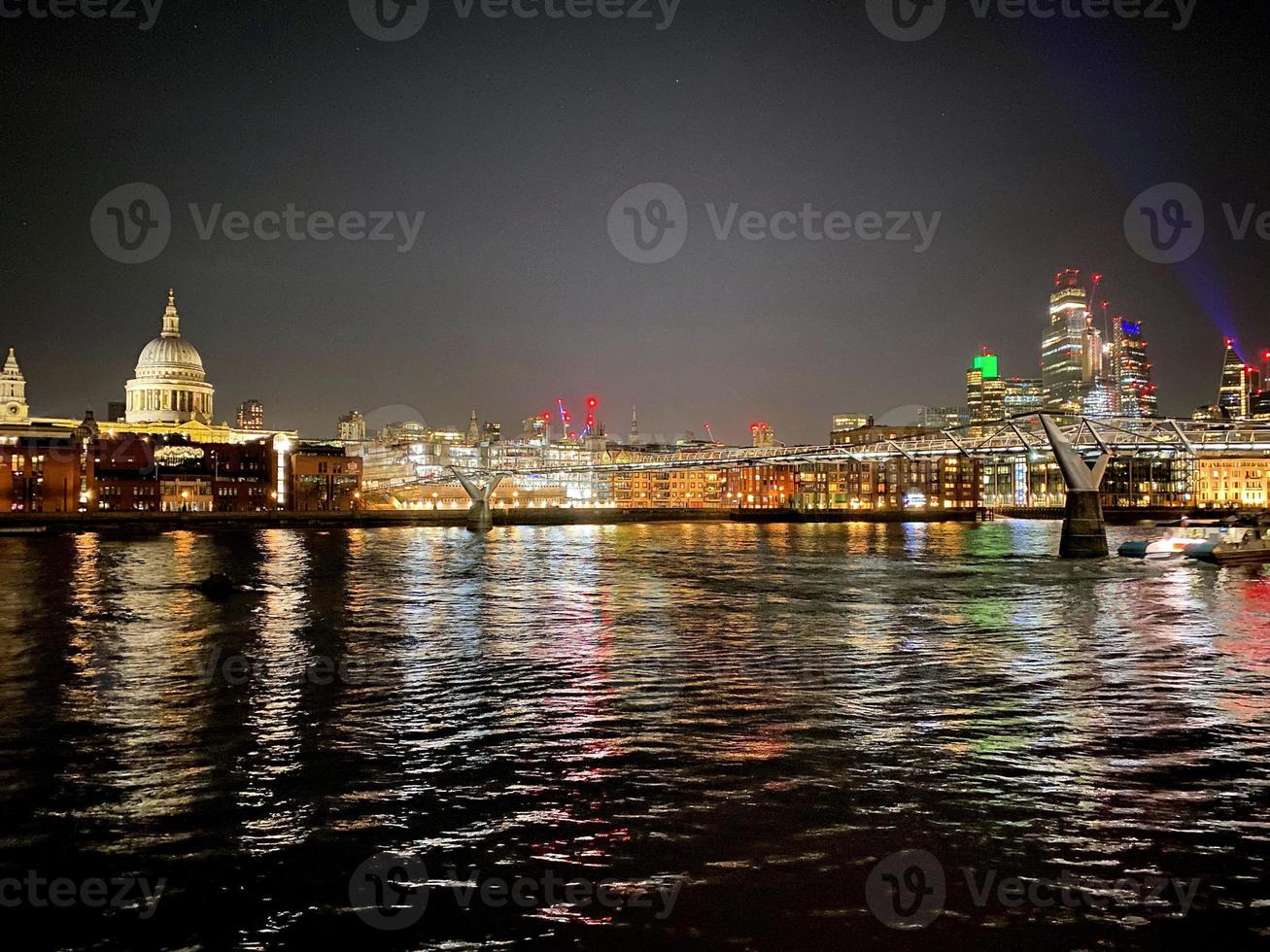 A view of St Pauls Cathedral at night photo