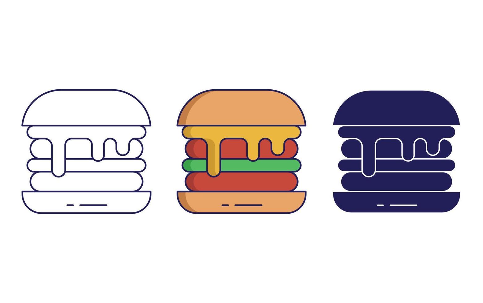 cheese patty lamburger vector icon