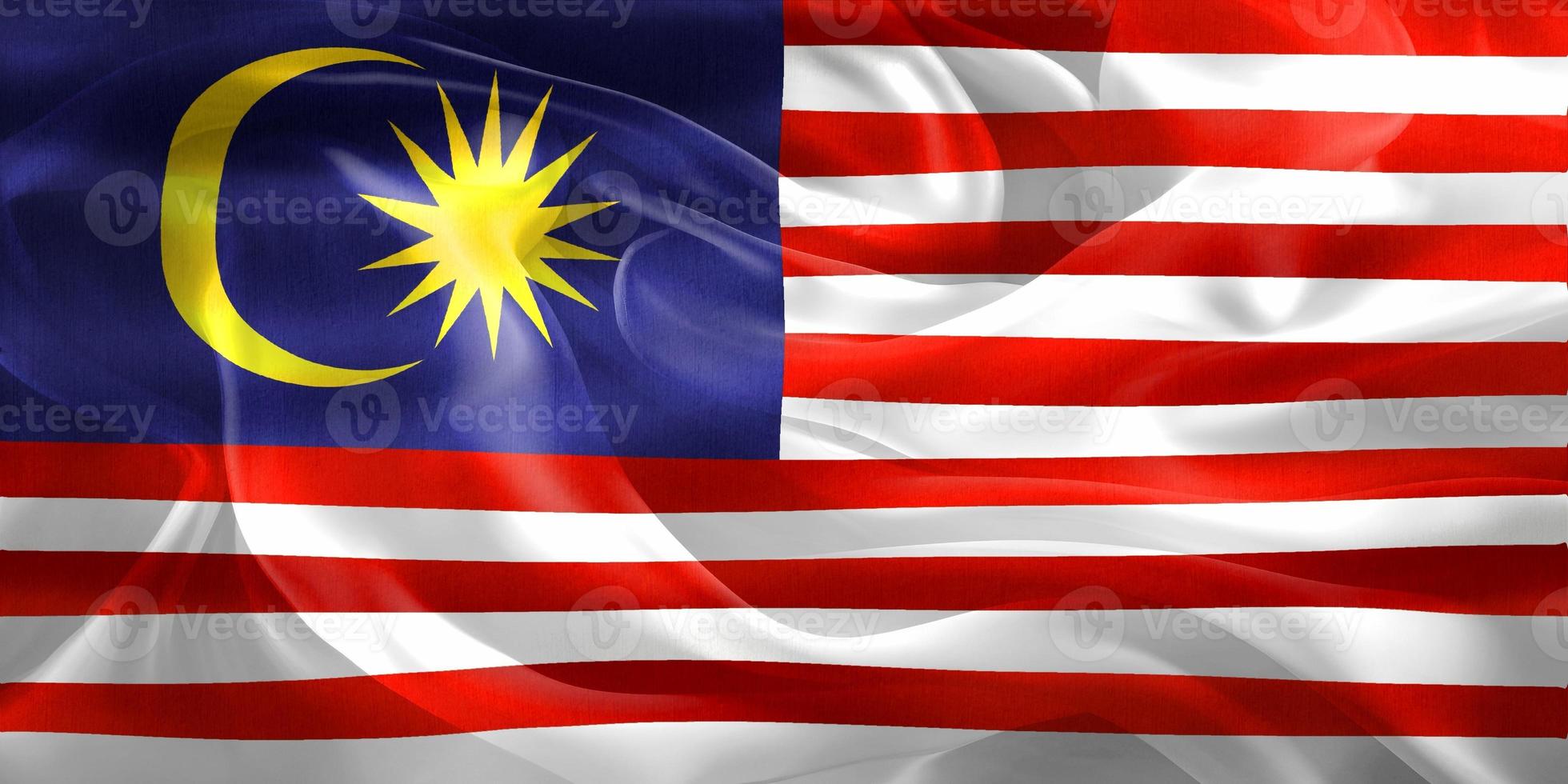 3D-Illustration of a Malaysia flag - realistic waving fabric flag photo