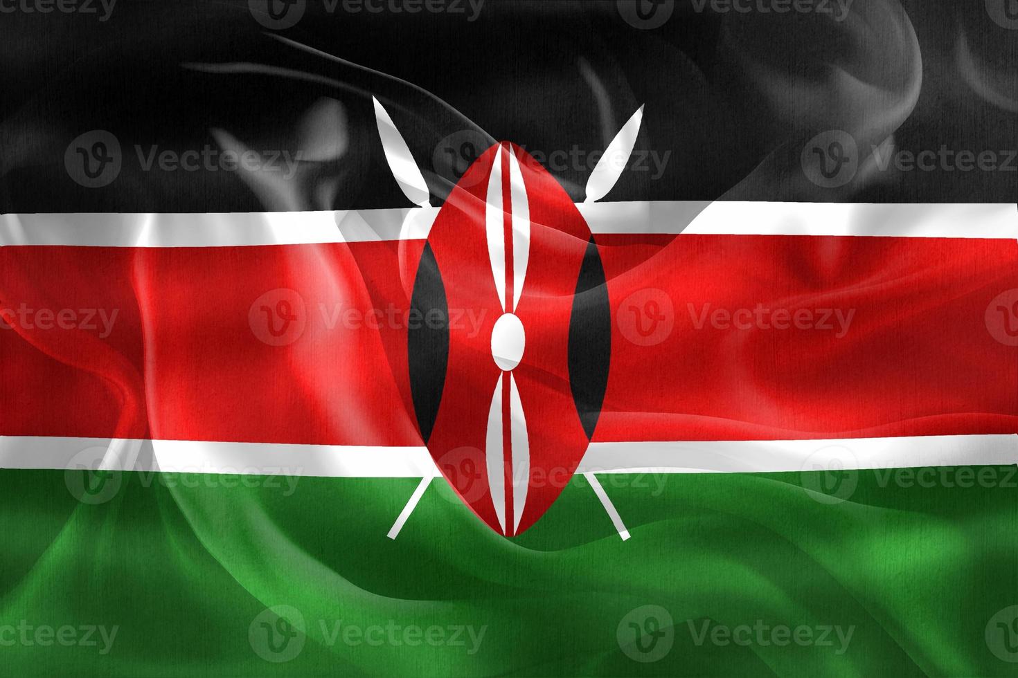 3D-Illustration of a Kenya flag - realistic waving fabric flag photo