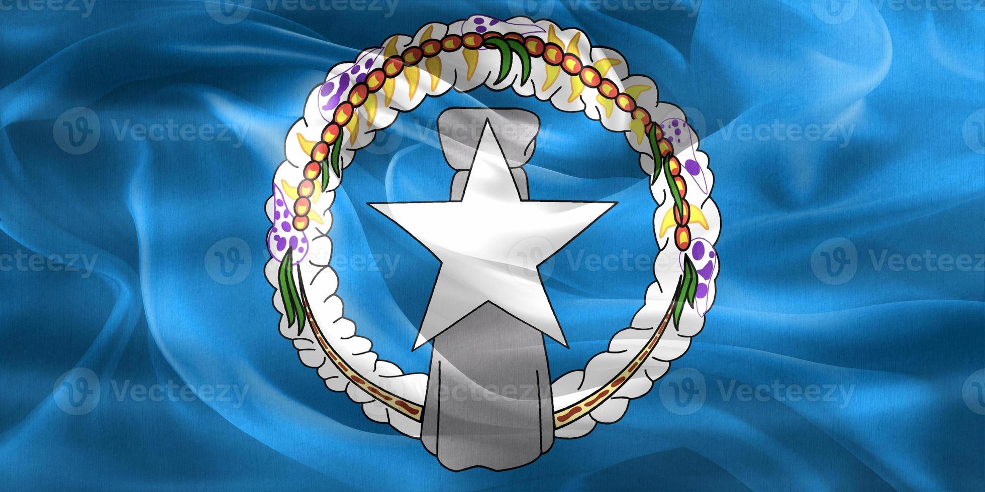 3D-Illustration of a Mariana Islands flag - realistic waving fabric flag photo