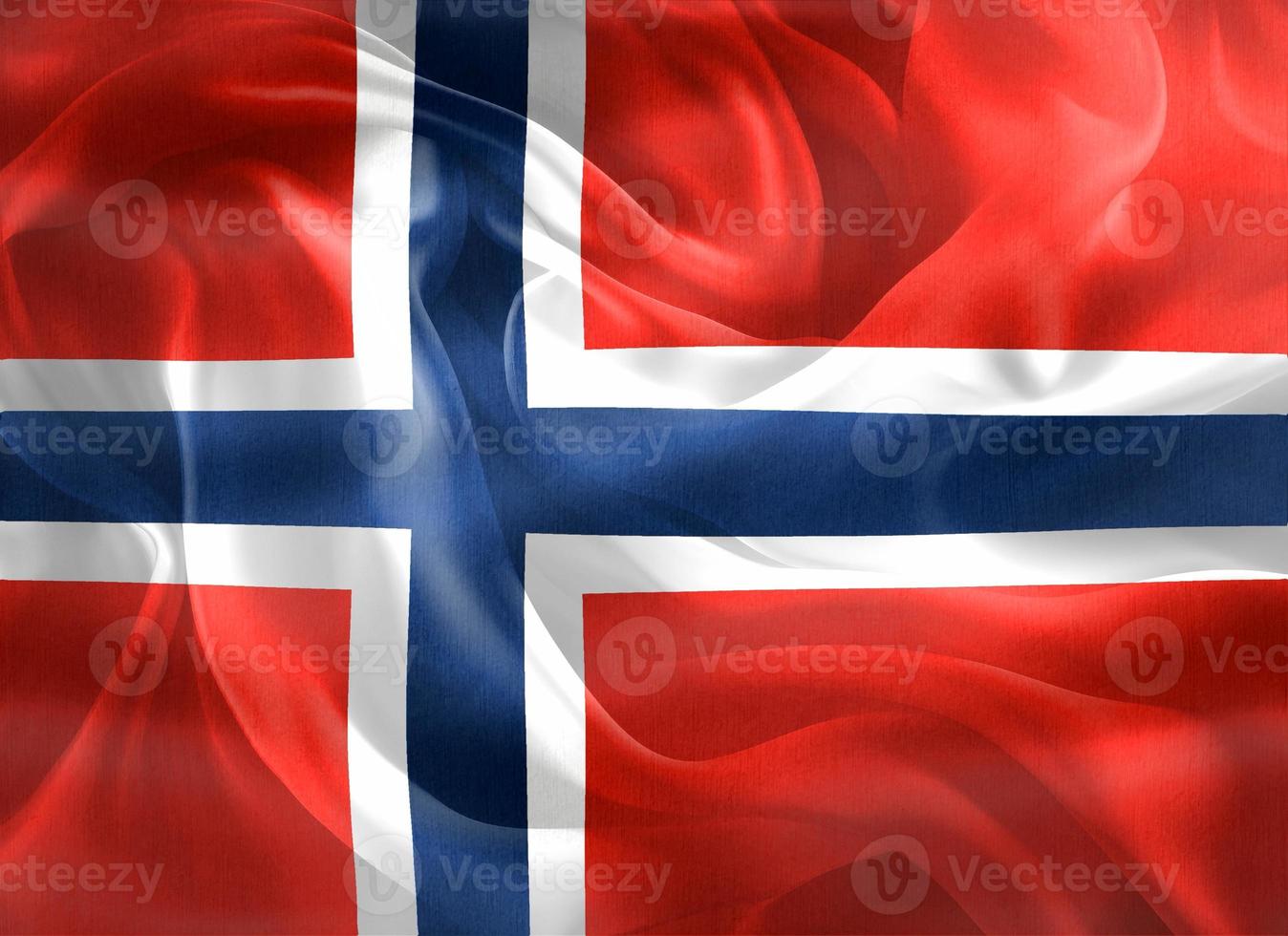 3D-Illustration of a Norway flag - realistic waving fabric flag photo