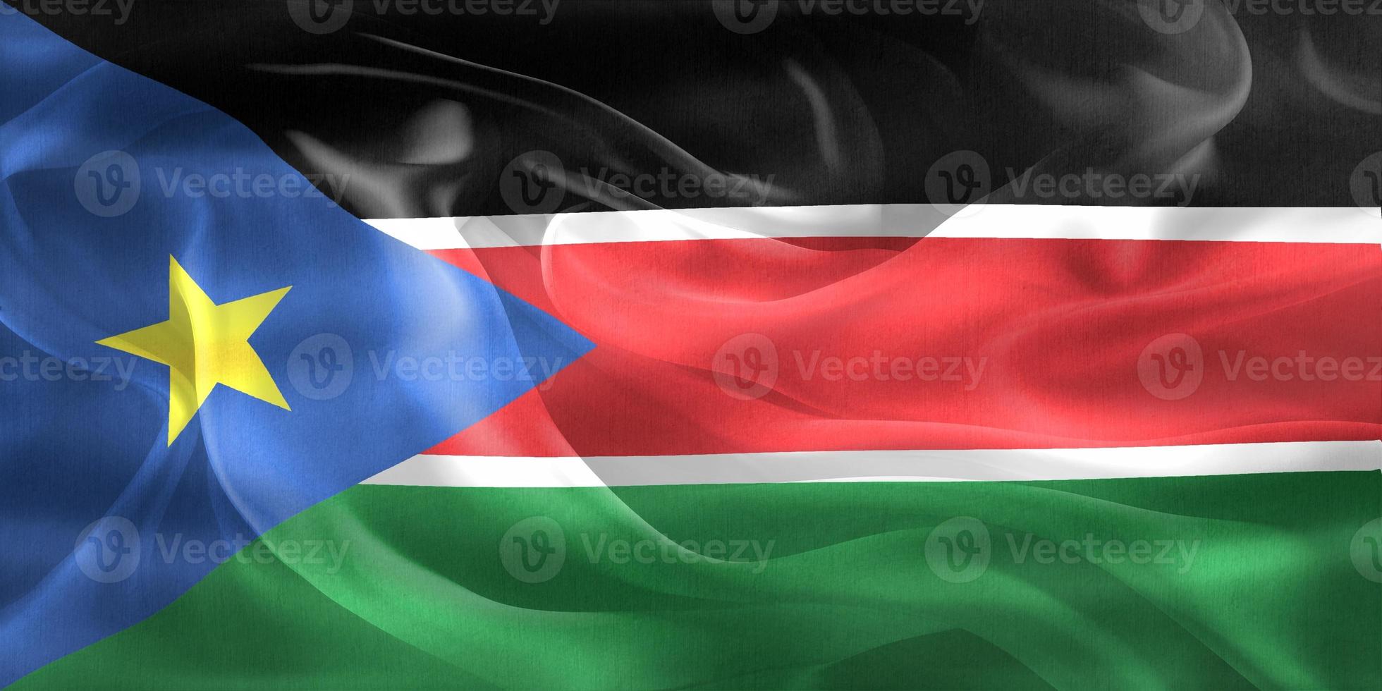 3D-Illustration of a South Sudan flag - realistic waving fabric flag photo