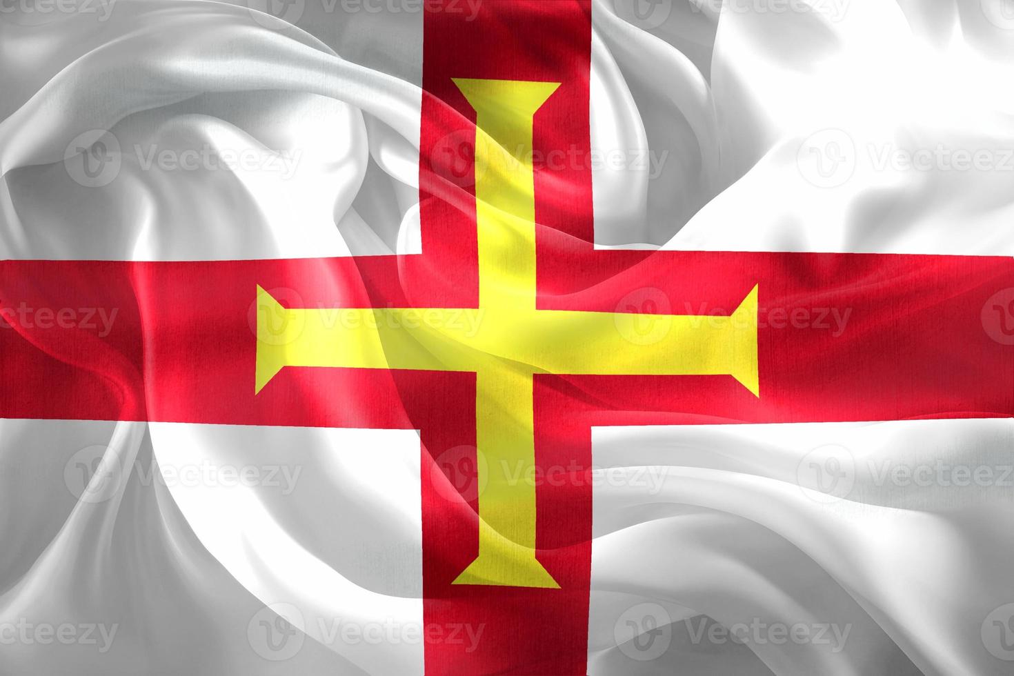 Guernsey flag - realistic waving fabric flag photo