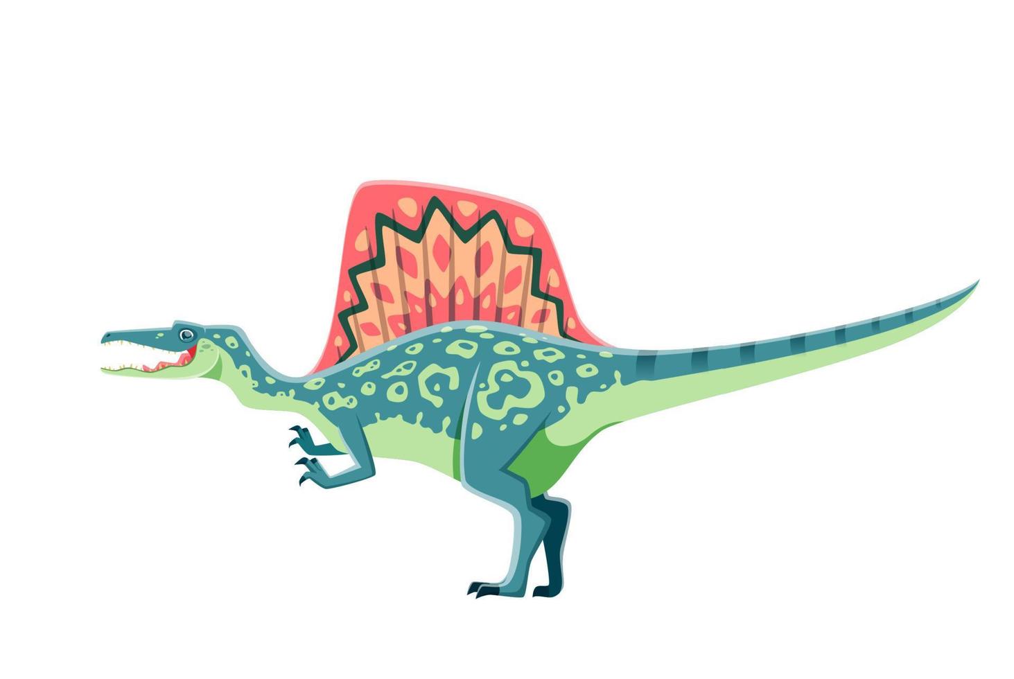 Spinosaurus aislado dinosaurio dibujos animados personaje vector