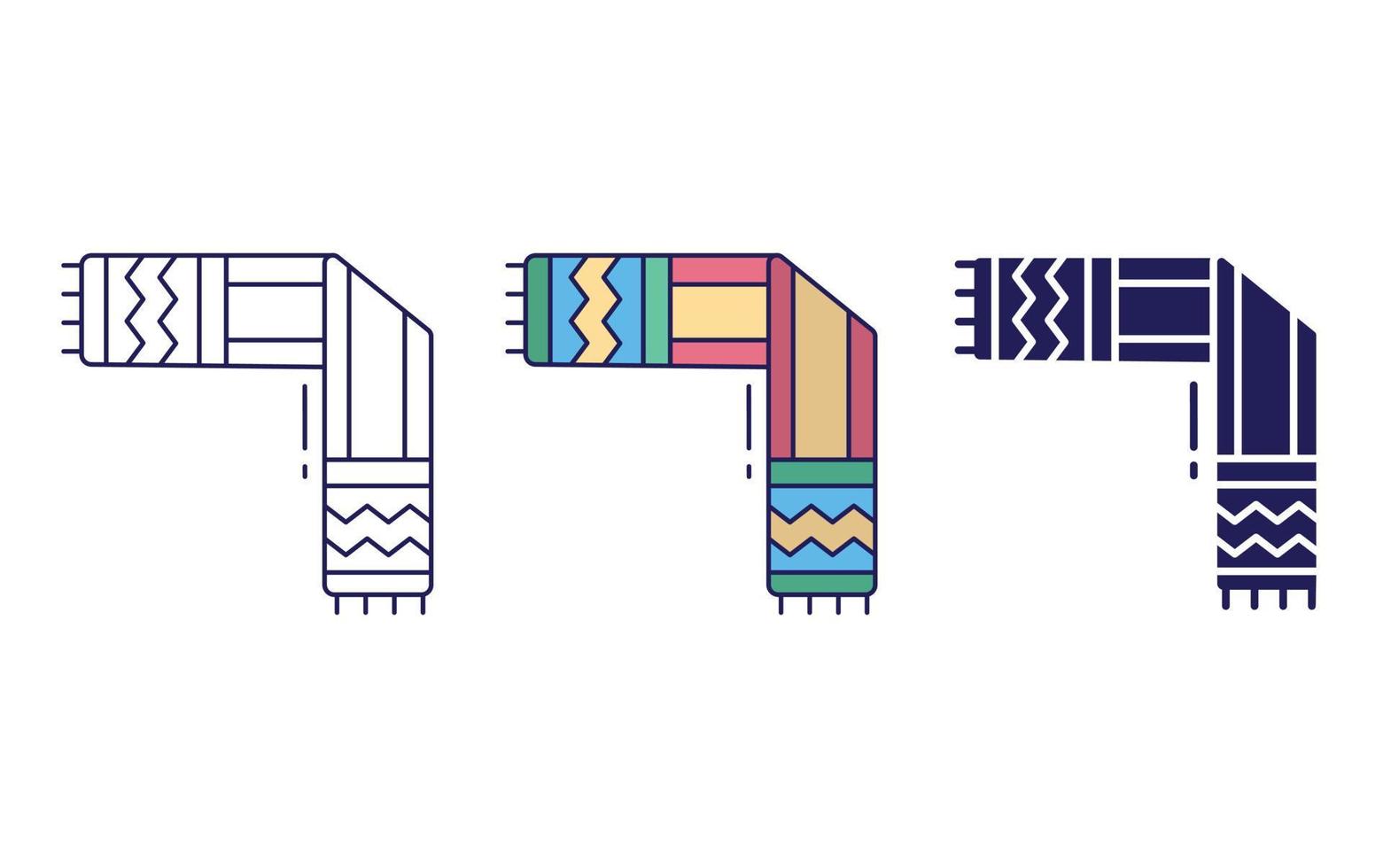 Outline Scarf vector icon