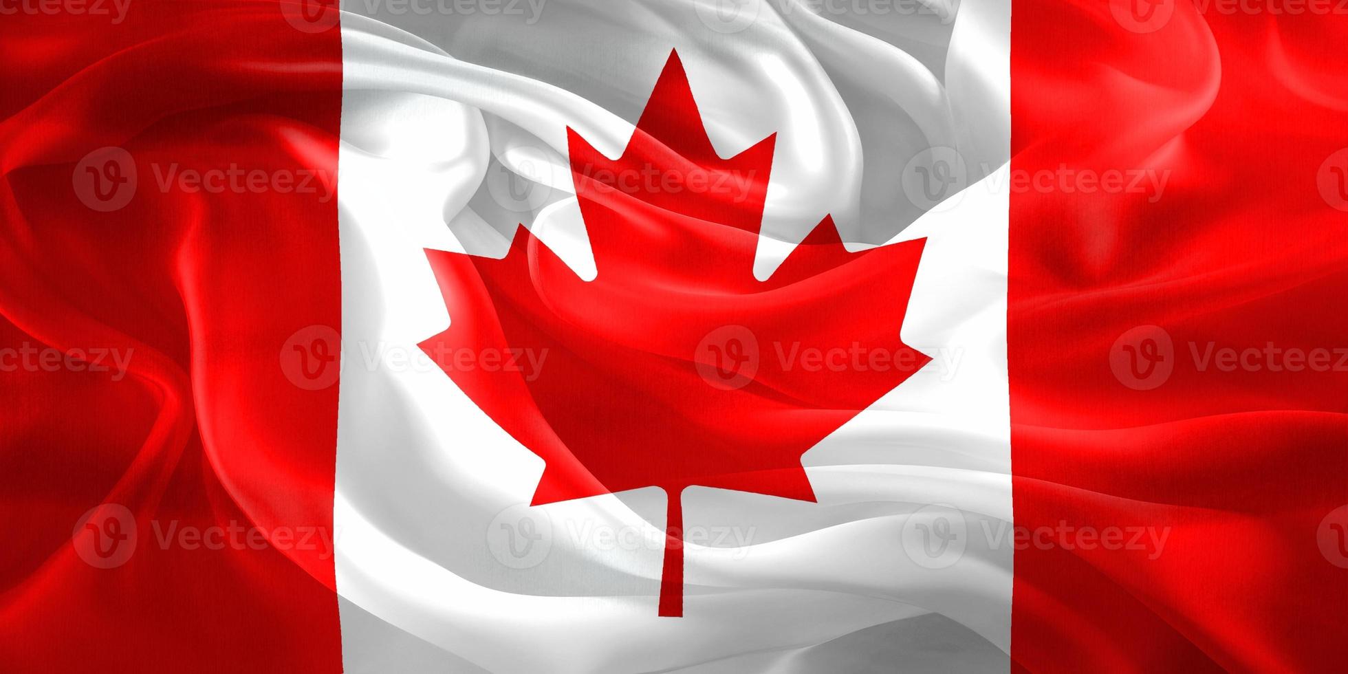 Canada flag - realistic waving fabric flag photo