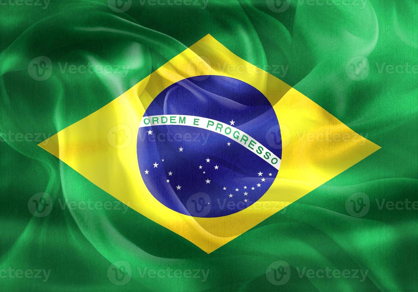 bandera de brasil - bandera de tela que agita realista foto