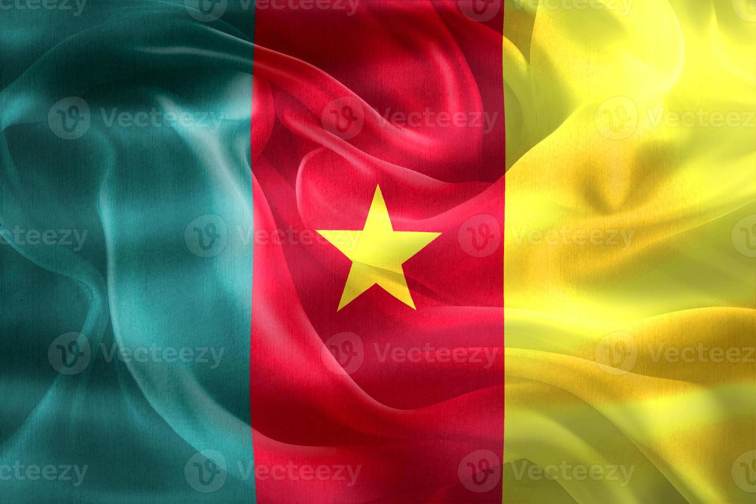 Cameroon flag - realistic waving fabric flag photo