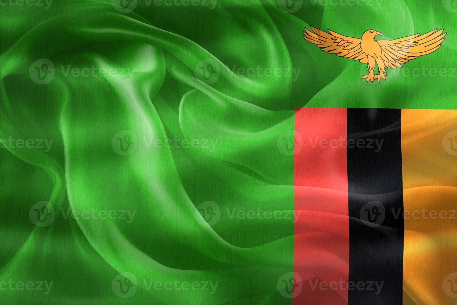 3D-Illustration of a Zambia flag - realistic waving fabric flag photo