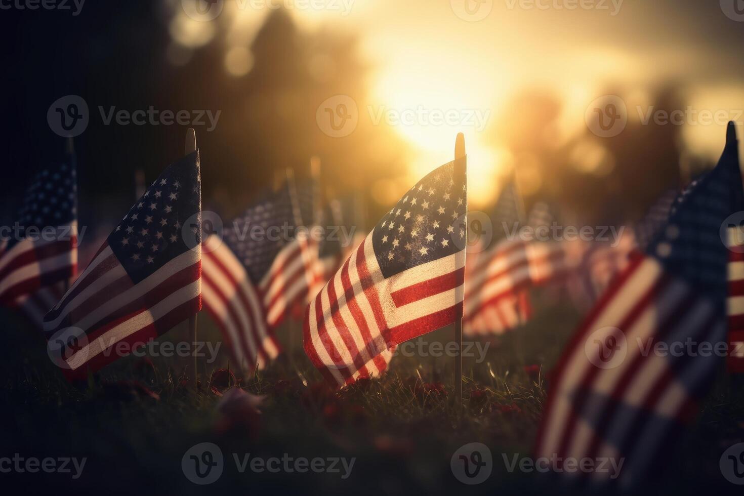 Festive background for the American Memorial Day created with technology. photo