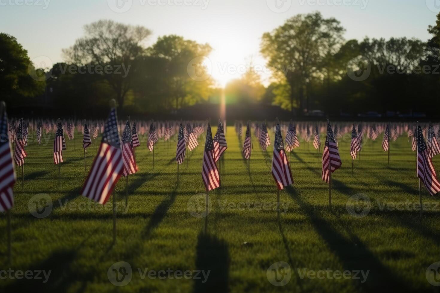 Festive background for the American Memorial Day created with technology. photo