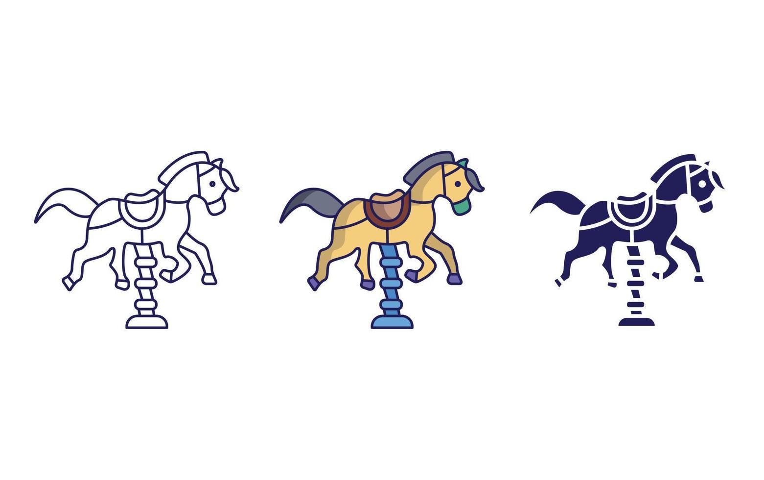 spring horse vector icon
