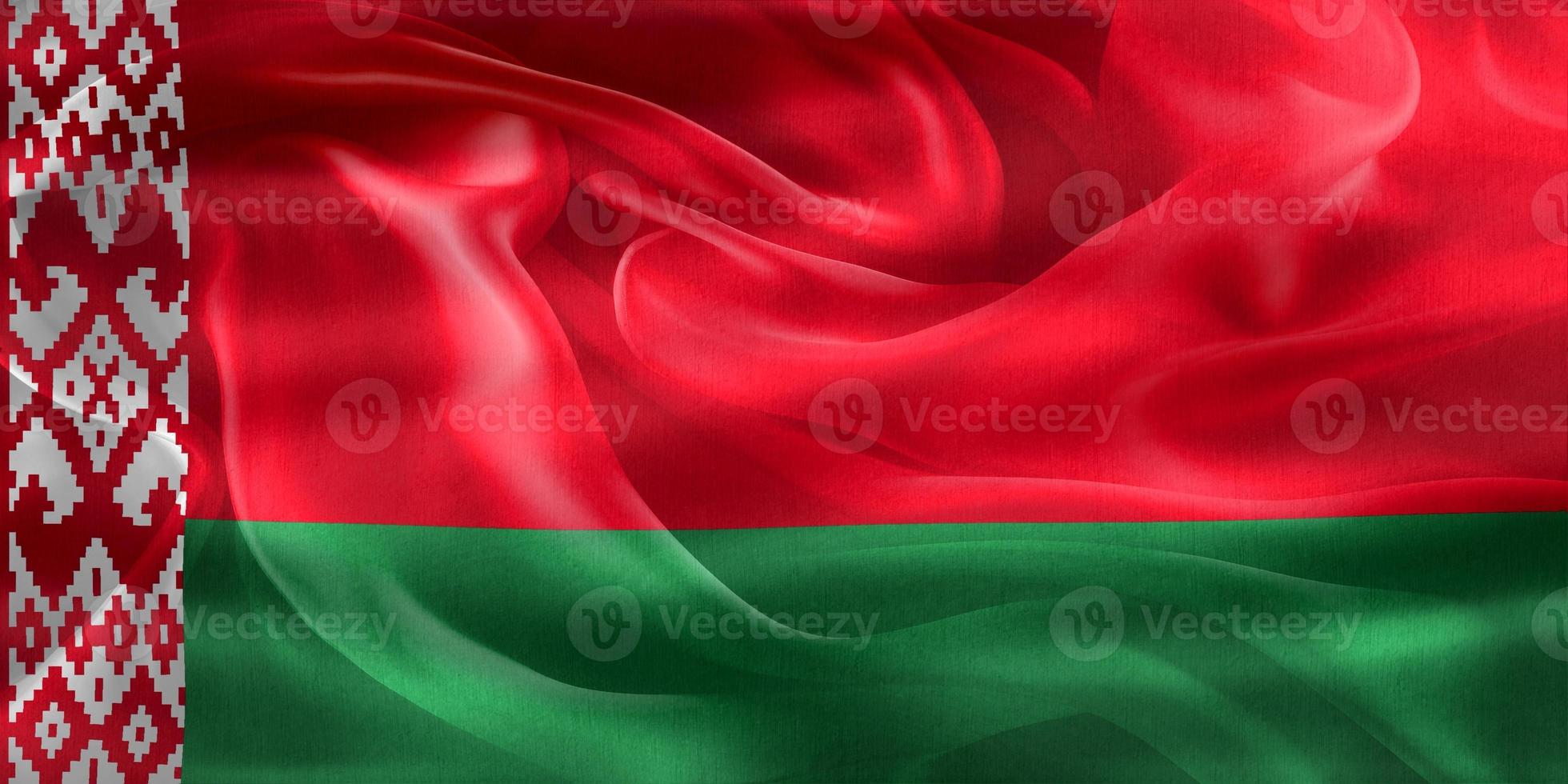 Belarus flag - realistic waving fabric flag photo