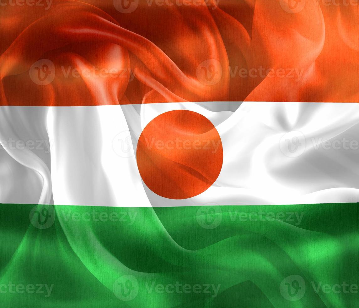 3D-Illustration of a Niger flag - realistic waving fabric flag photo